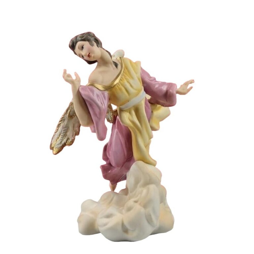 Vintage Vatican Collection Angel Figurine With Gold Accents & Red Box